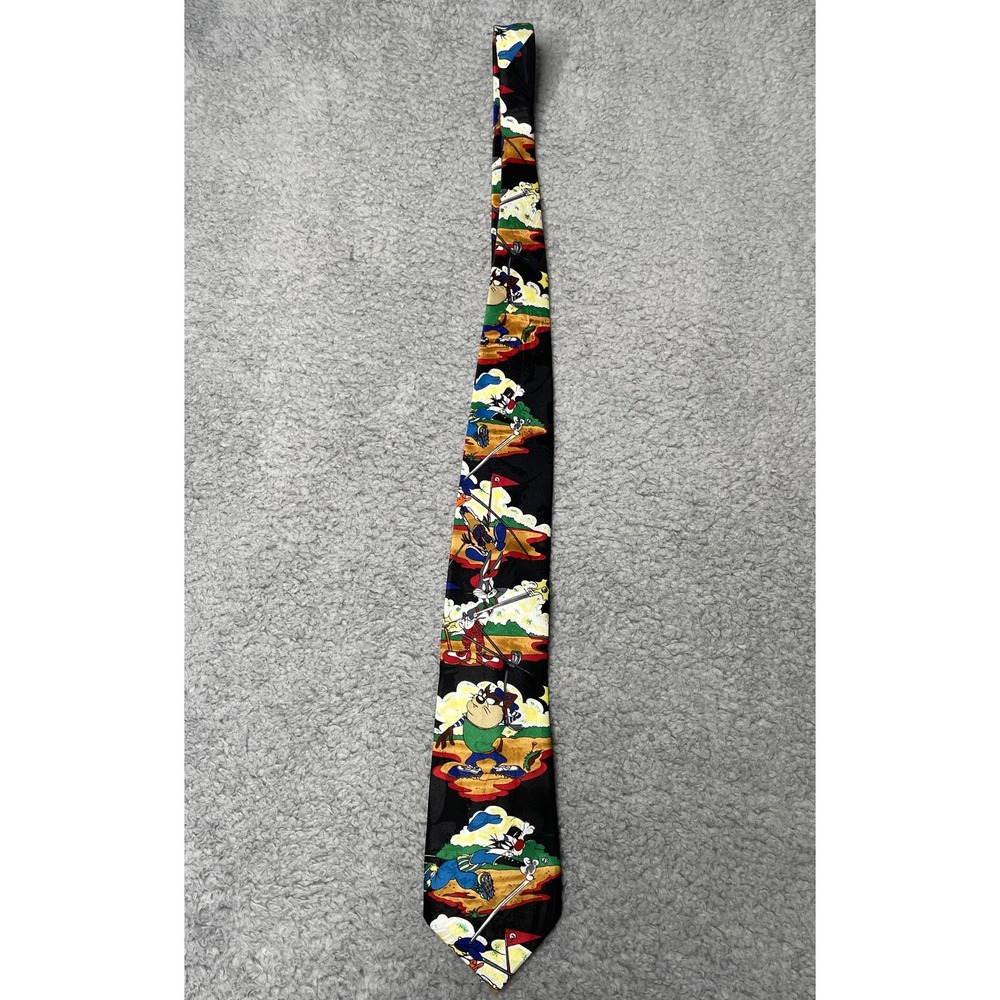 RARE Dead Stock Vintage 1994 Looney Tunes Mania Golf Theme Neck Tie‎